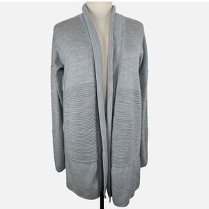 Lululemon Blissful Zen 100% Merino Wool Cardigan Sweater Blue/Gray Women's Sz 12